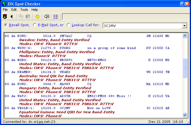 DX Spot Checker