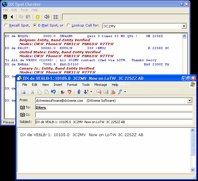 DX Spot E-mail