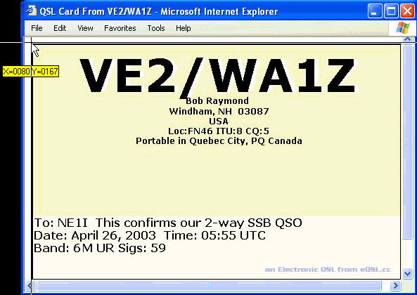 Managing QSLs - Capturing the eQSL.