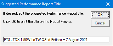 Monitoring performance - Editing the Performance report name.