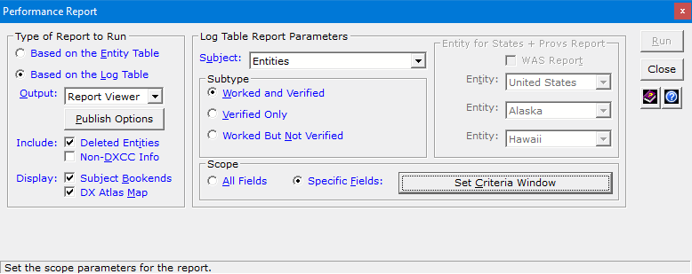Monitoring performance - Starting the Performance report.