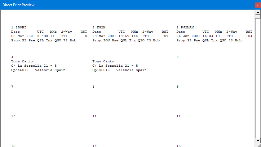 Previewing the Print Out.