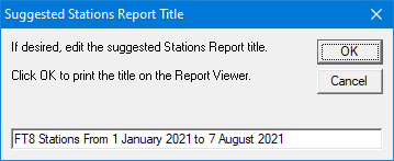 Editing the Stations report name.